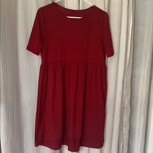 Maroon colored flowy dress